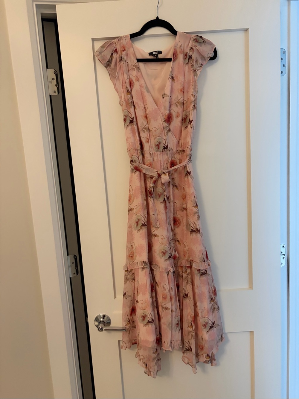 PAIGE Blush Floral Maxi Wrap Dress